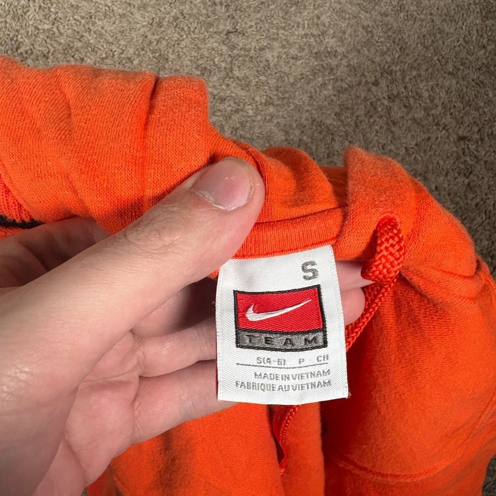 Vintage Nike Auburn Tigers Orange Hoodie Pullover Youth Small (4-6) Center Check